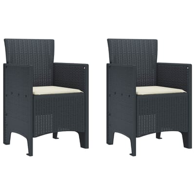vidaXL Tuinstoel 2 pcs Antraciet 53 x 49 x 85 cm Polypropyleen