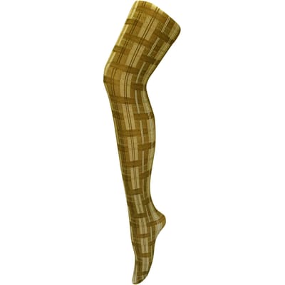 Sock Snob Dames80 denier ondoorzichtig patroon panty's - Skye Geel