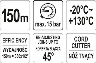 Yato - Draadafdichting - 150m - Polyamidevezels - 15bar
