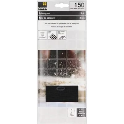 Sencys Schuurvel - P150 - Zwart - 115x280mm - 3 Stuks