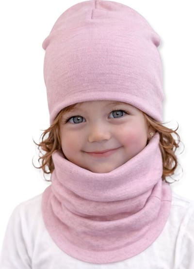 Dartomik - Meisjes Set - Muts en Kol - Lente Melange Roze