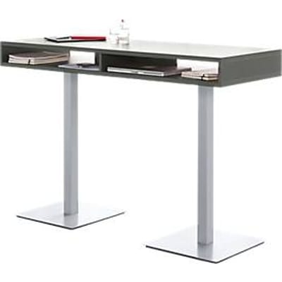 Sta-vergadertafel BOX, met opbergvakken, Hoogte 1050 mm, grafiet