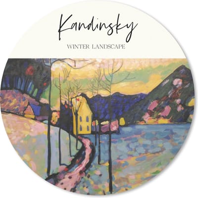 Muismat rond 20x20 cm - Mousepad Kunst - Winter landscape - Kandinsky - Ronde muismatten