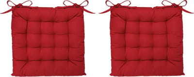 Atmosphera Tuintoelkussen - 2x - rood - katoen - 38 x 6 cm - zitkussen