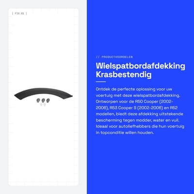 Dailygoods- Wielspatbordafdekking Krasbestendig - Spatborden - Voorkap - Bescherming - R50/R53/R52 - Perfecte Pasvorm - Spatbord