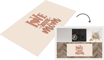 Keukenloper - Loper keuken - Love you mom - Spreuken - Quotes - Mama - 120x60 cm - Keukenloper vinyl