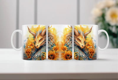 Auqarel koffiemok Draak 3