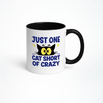 Just One Cat Short of Crazy Mok - Grappige Kattenliefhebber Koffiemok