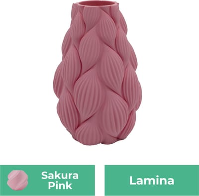Lamina moderne vaas – Decoratieve vaas - Sakura Roze - 3d geprinte vaas – geschikt voor droogbloemen - 20CM