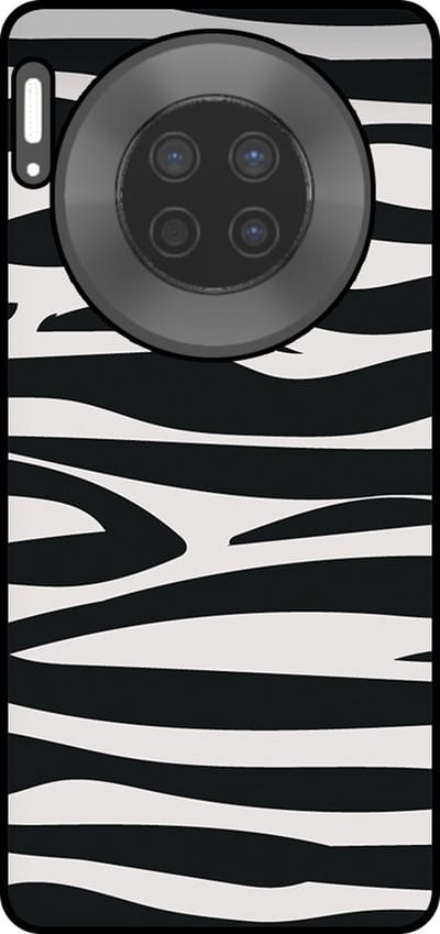 Smartphonica Telefoonhoesje Geschikt voor Huawei Mate 30 met zebra opdruk - TPU backcover case zebra design - Zwart Wit geschikt voor Huawei Mate 30