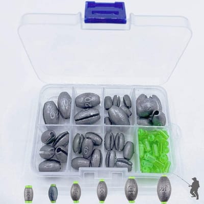 Set Loodgewichten Dropshotten Hengelsport - 30 Delen in 6 Maten (2g t/m 20g)
