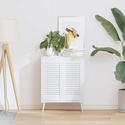 vidaXL - Kastdeuren - louvredesign - 2 - st - 61,5x29,5 - cm - wit