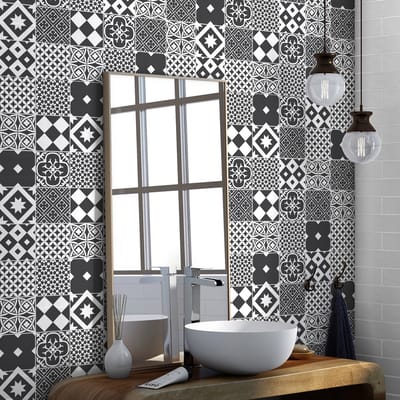 Zelfklevende tegelmuurstickers voor keuken en badkamer - 30 Azulejos Ozzana cementtegelstickers - 30 stickers 20x20cm