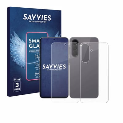 3 Stuks Savvies Screenprotector - geschikt voor Samsung Galaxy A57 5G (Voor+Achter) - beschermfolie glas transparant