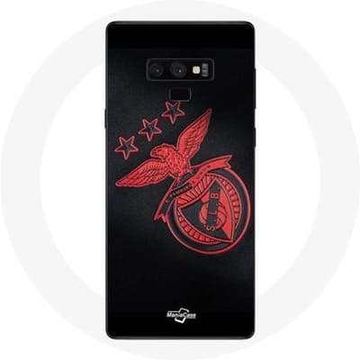 Samsung Galaxy Note 9 hoesje slb benfica zwarte achtergrond