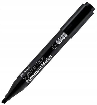 Monami SigmaFlo Liquid 121 Permanente Marker Zwart Wit Punt