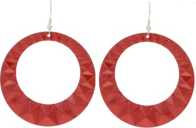 Behave - Oorhangers Dames - Grote Rond Oorbellen - Rood - Diameter 6 cm
