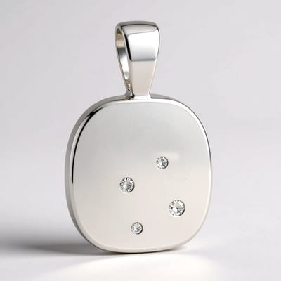 Cavill - Zilveren Hanger met I1 (G) Afrikaanse Diamant 0,051 ct - 925 Sterling Zilver Rhodium - Ronde Briljant - Modern Dames Sieraad
