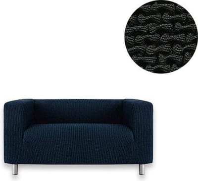 Belmarti® Bankhoes Milos hoge armleuning 170cm tot 190cm breed - Zwart - Extreme Stretch Bankhoezen