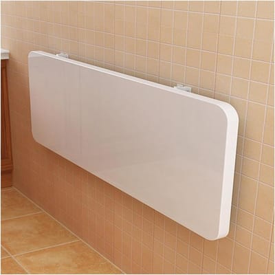 Opvouwbare wandtafel - Inklapbaar bureau - Ruimtebesparend werken - Stabiele driehoekconstructie - 90x30cm - Wit