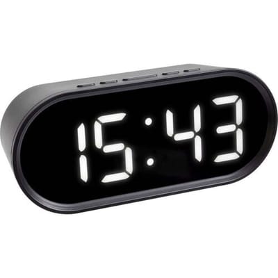 TFA Dostmann 60.2025.01 Wekker Quartz Zwart Alarmtijden: 1