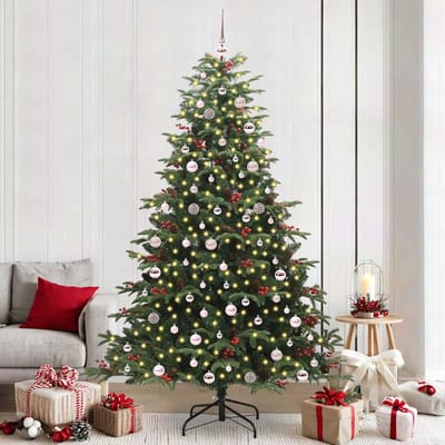 vidaXL - Kunstkerstboom - Groen - 240 - cm - PVC - en - Metaal - en - Plastic