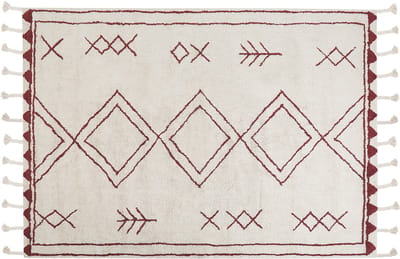 KENITRA - Laagpolig vloerkleed - Gebroken wit - 160 x 230 cm - Katoen