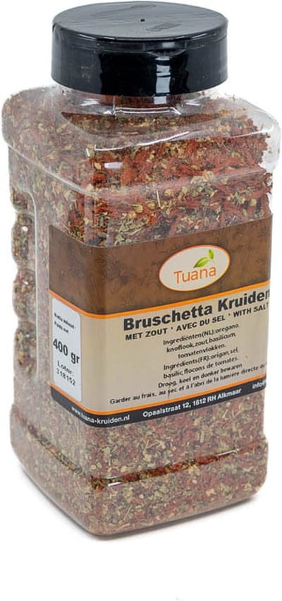 Tuana Kruiden - Bruschetta Kruiden - Strooibus 350 Gram - Tuanashop - GP-B-0012