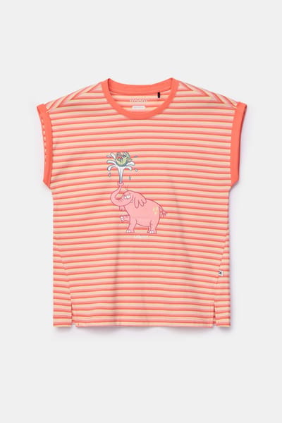 Woody Meisjes-Dames pyjama multicolor streep - maat 074/9M