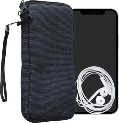 kwmobile Telefoontasje geschikt voor XL - 6,7/6,8" smartphones - Universeel smartphone hoesje van canvas - 17,2 x 8,4 cm - In donkerblauw