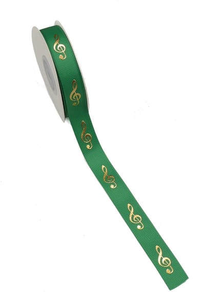 Music Gifts -Luxe Cadeaulint vioolsleutel - Stijlvolle uitstraling - groen/goud