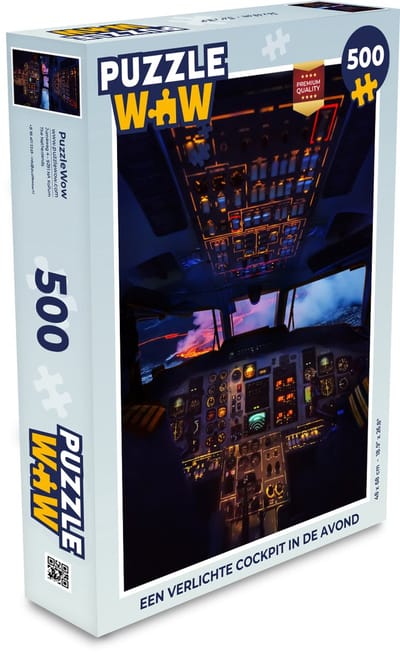 Puzzel Een verlichte cockpit in de avond - Legpuzzel - Puzzel 500 stukjes