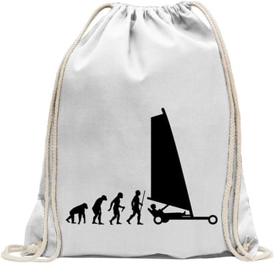 Sporttas met print - Gymtas trekkoord - Sport en vrije tijd - Uniek design - 37x46 cm - Wit
