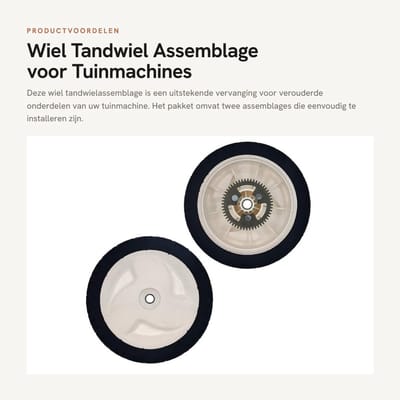 Dailygoods- Wielgear 2x - Tandwielen - Assemblage - Vervangt 105-3024/105-3025 - Geschikt voor Toro 105-3036 - Tandwiel
