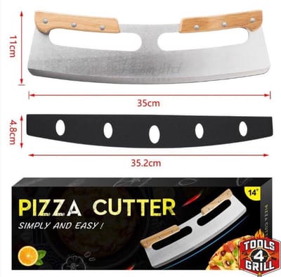 Tools4grill Pizzames – 35 cm Pizza Snijder met Beschermhoes – RVS Scherp Pizza Mes voor Professioneel Snijden