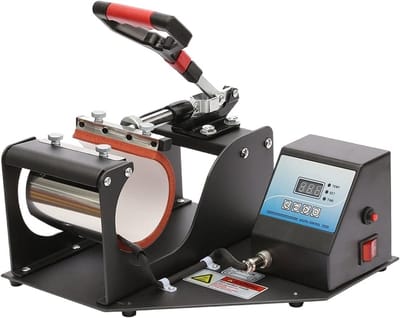 Hittepers Machine - Warmteoverdracht Apparaat - Mokken Bedrukken - Instelbare Tijd Temperatuur - 11.5cm Diameter - Zwart