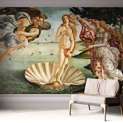 Coloray Zelfklevend Behang - De geboorte van Venus Stickerbehang op rol - 312x250 cm - Zwart Zelfklevend Behang - Voor de woonkamer, slaapkamer en kantoor - Plakklare achterzijde - Zelfklevend fotobehang