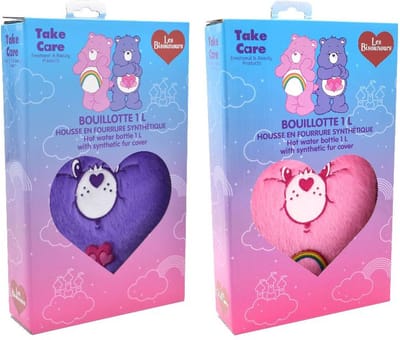 Care Bears Warmwaterkruik - Met Hoes - Roze of Paars - 1 Liter - Tot 6 Uur - 17.3x28.5 cm - Natuurlijk rubber