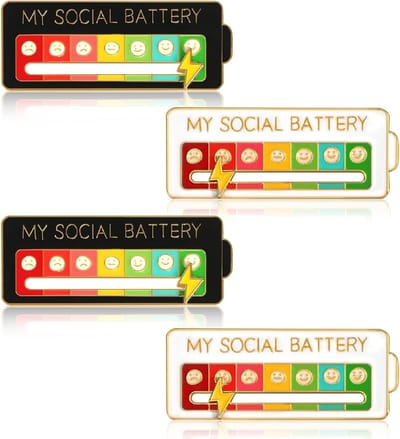Sociale Batterij Spelden - Stemming Indicatoren - Communicatie Hulpmiddel - Interactief Ontwerp - 4 Stuks Set