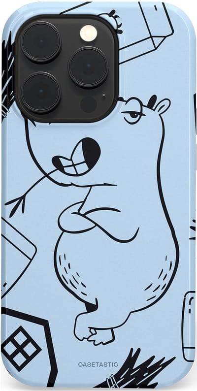 Casetastic Hoesje Geschikt voor Apple iPhone 14 Pro Magsafe - Stijlvolle Beschermende Duo-layer Case - Capibara chillen