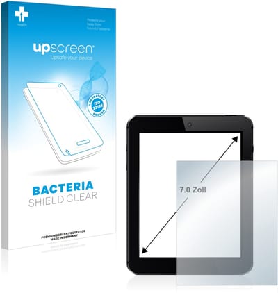 upscreen - Screenprotector voor Tablets met 7 inch-scherm [152.5 mm x 91.5 mm, 15:9] - Folie Beschermfolie transparant antibacterieel