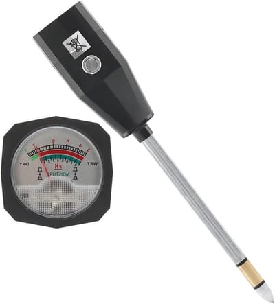 Bodem pH Tester - Vochtmeter Tuin - Planten Groei - Metaaldetectie Elektrode - 15 cm Sonde - Zwart