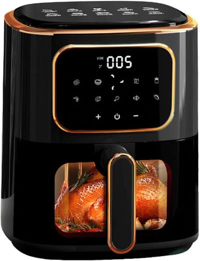 Digitale Airfryer - Heteluchtfriteuse - Gezond Bakken - Zichtbaar Venster - 45L Capaciteit - Zwart