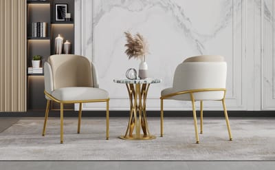 STILVORA Eetkamerstoel Set Van 6 - Scandinavisch Minimalistisch Design Met Verstelbare Voeten - Voor Eetkamer En Kantoor - Kunstleer Metaal Hout - Beige