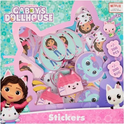Gabby`s Dollhouse - XL Sticker Pakket - Inclusief 200 Grote Stickers - Stickerset - Knutselen & Kleuren - Tekenen - Knutsel Set - Hoge Kwaliteit - 200 Losse Stickers van Gabby`s Dollhouse -