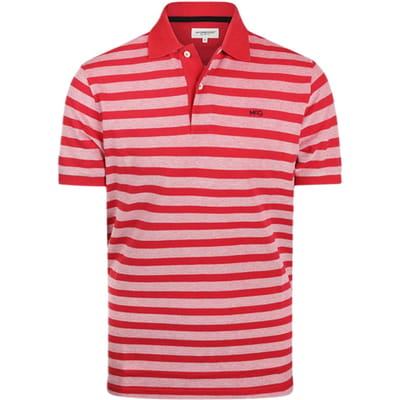 McGregor Oxford Piquee Stripe Polo Red Maat: S | Poloshirts Outlet | Heren | Rood