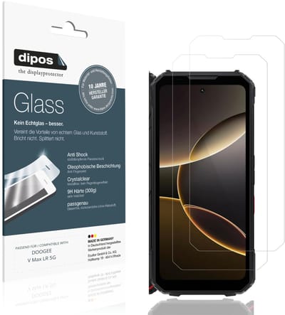 dipos – 2x Pantserfolie geschikt voor DOOGEE V Max LR 5G | 9H Screenprotector