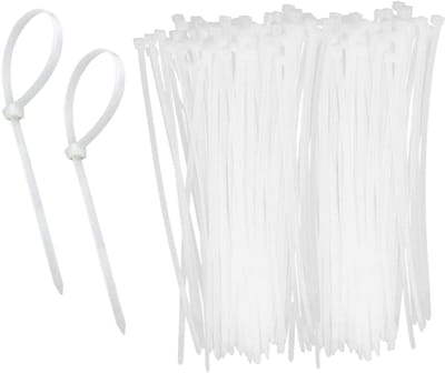 Dailygoods - 200 Stuks Kleine Witte Kabelbinders voor Organisatie en Netheid