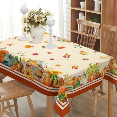 Herfst Oogst Pompoen Esdoornblad Rechthoekig Tafelkleed voor Tafeldecoratie Wasbaar Keuken Eettafelkleed Herfst Decoraties 90x140cm