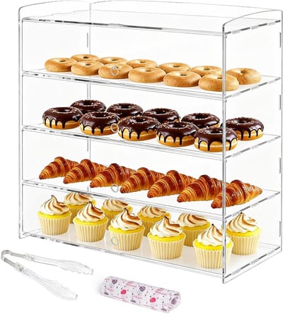 4-Laags Bakkerij Vitrinekast - Verwijderbaar - Acryl - Dessert - Donut - Voedsel